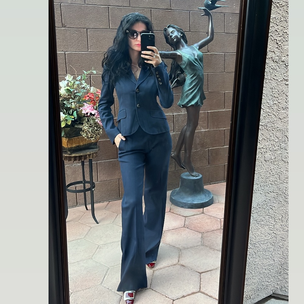Theory   2 pieces Blue Linen   Pant  suit size 2